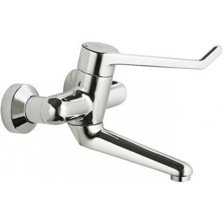Robinet de sécurité mural pour lavabo monocommande CERAPLUS 230mm Levier 180mm n. verrouillable Connexions