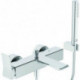 Mitigeur bain CHECK chrome apparent avec tige-HB, flexible de douche, support mural IDEAL STANDARD