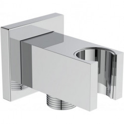 Coude de raccordement mural IDEALRAIN avec support de douche carré chrome IDEAL STANDARD