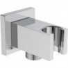 Coude de raccordement mural IDEALRAIN avec support de douche carré chrome IDEAL STANDARD