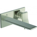 Mitigeur lavabo mural CHECK projection 180 mm argent Storm avec rosace carrée, kit 2 IDEAL STANDARD
