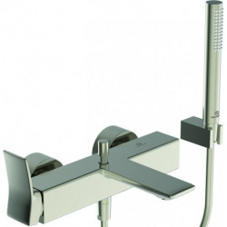 Mitigeur bain CHECK argent apparent Storm w.Stab-HB, flexible de douche, support mural IDEAL STANDARD