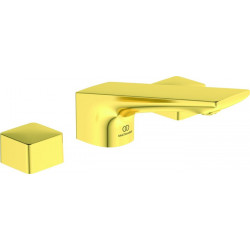 Mitigeur lavabo 3 trous CONCA avec vidage métal or brossé