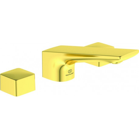 Mitigeur lavabo 3 trous CONCA avec vidage métal or brossé