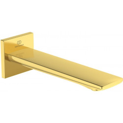 Bec mural CHECK projection 160 mm or brossé avec rosace carrée IDEAL STANDARD