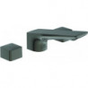 Mitigeur lavabo 3 trous CONCA avec vidage en métal, gris magnétique