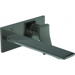 Mitigeur lavabo mural CHECK projection 225 mm gris magnétique avec rosace carrée, kit 2 IDEAL STANDARD