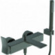 Mitigeur bain CHECK apparent magnétique gris avec tige-HB, flexible de douche, support mural IDEAL STANDARD