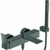 Mitigeur bain CHECK apparent magnétique gris avec tige-HB, flexible de douche, support mural IDEAL STANDARD