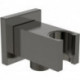 Coude de raccordement mural IDEALRAIN avec support de douche angulaire magnétique gris IDEAL STANDARD