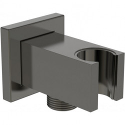 Coude de raccordement mural IDEALRAIN avec support de douche angulaire magnétique gris IDEAL STANDARD