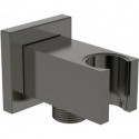 Coude de raccordement mural IDEALRAIN avec support de douche angulaire magnétique gris IDEAL STANDARD