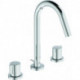Mitigeur lavabo 3 trous JOY projection 127 mm chromé avec garniture de vidage IDEAL STANDARD