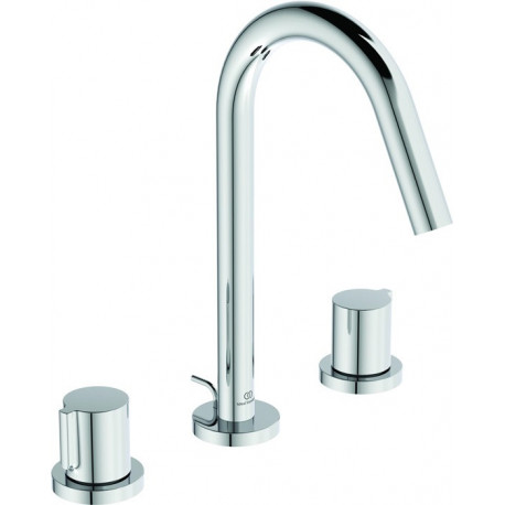 Mitigeur lavabo 3 trous JOY projection 127 mm chromé avec garniture de vidage IDEAL STANDARD