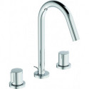 Mitigeur lavabo 3 trous JOY projection 127 mm chromé avec garniture de vidage IDEAL STANDARD