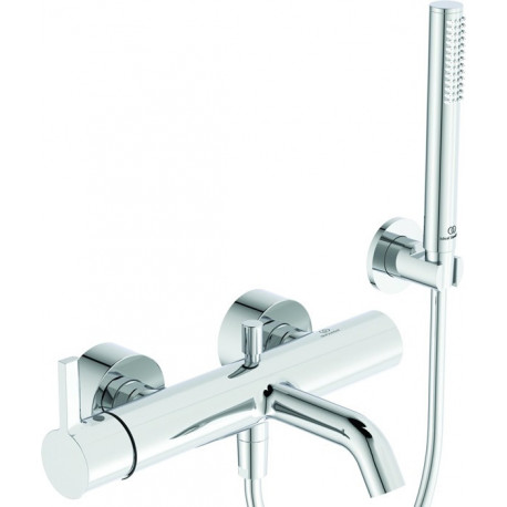 Mitigeur bain JOY avec douchette, chrome, tuyau d'infusion et support mural IDEAL STANDARD