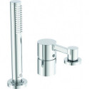 Mitigeur bain-douche 3 trous sur gorge JOY sans bec chromé avec douchette et inverseur IDEAL STANDARD