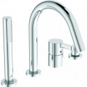 Mitigeur bain-douche 4 trous sur gorge JOY avec bec chromé avec douchette et inverseur IDEAL STANDARD
