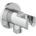 Coude de raccordement mural IDEALRAIN avec support de douche rond chromé IDEAL STANDARD