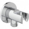 Coude de raccordement mural IDEALRAIN avec support de douche rond chromé IDEAL STANDARD