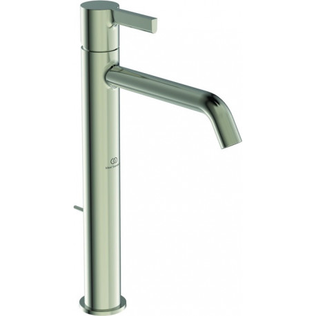 Mitigeur lavabo JOY projection 170 mm argent Storm avec base allongée, avec évacuation. NORME IDÉALE
