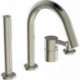 Mitigeur bain-douche 4 trous sur gorge JOY avec bec tempête argent avec douchette et inverseur IDEAL STANDARD
