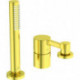 Mitigeur bain-douche 3 trous sur gorge JOY sans bec Or brossé avec douchette et inverseur IDEAL STANDARD