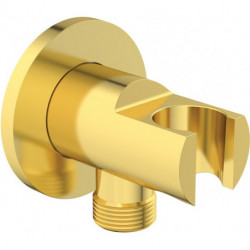 Coude de raccordement mural IDEALRAIN avec support de douche rond or brossé IDEAL STANDARD