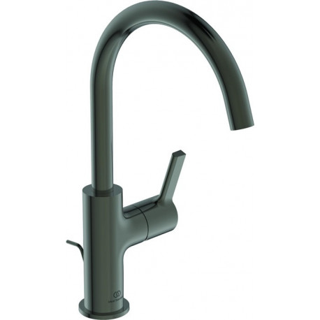 Mitigeur lavabo JOY projection 169 mm gris magnétique avec bec haut, avec vidage IDEAL STANDARD