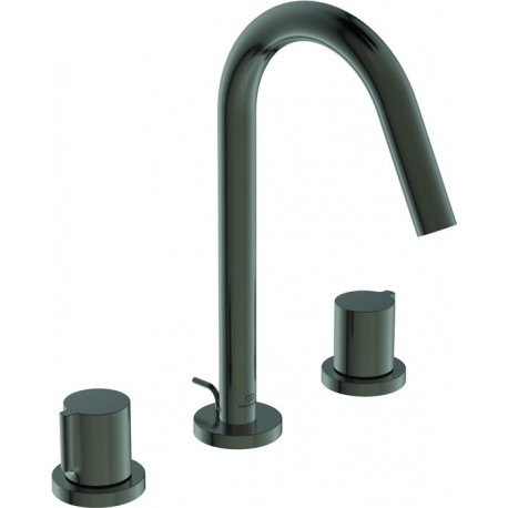 Mitigeur lavabo 3 trous JOY projection 127 mm gris magnétique avec vidage IDEAL STANDARD