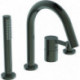 Mitigeur bain-douche 4 trous sur gorge JOY avec bec magnétique gris avec douchette bâton et inverseur IDEAL STANDARD