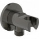 Coude de raccordement mural IDEALRAIN avec support de douche rond gris magnétique IDEAL STANDARD