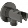 Coude de raccordement mural IDEALRAIN avec support de douche rond gris magnétique IDEAL STANDARD