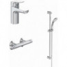 Pack robinetterie CERAFLEX thermostatique douche / combiné douche chrome avec mitigeur lavabo IDEAL STANDARD