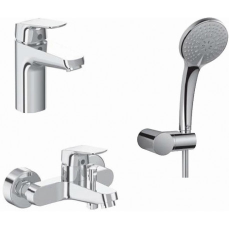 Pack robinetterie CERAFLEX et set 3 fonctions HB chrome avec mitigeur de douche IDEAL STANDARD