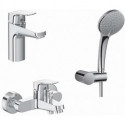 Pack robinetterie CERAFLEX et set 3 fonctions HB chrome avec mitigeur de douche IDEAL STANDARD