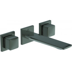 Mitigeur lavabo mural 3 trous CONCA sans vidage à tirette magnetic grey