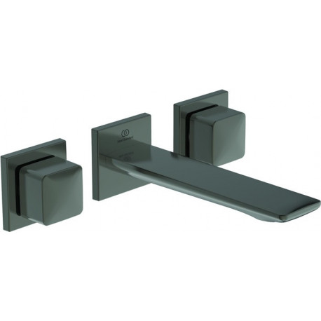 Mitigeur lavabo mural 3 trous CONCA sans vidage à tirette magnetic grey
