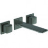 Mitigeur lavabo mural 3 trous CONCA sans vidage à tirette magnetic grey