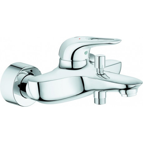 Mitigeur monocommande de bain EUROSTYLE DN 15, montage mural, levier ouvert en métal chromé GROHE
