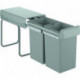 Système de séparation des déchets 40855 30 avec 2 parties 2 x 15 Liter gris