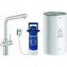 Robinet RED DUO avec Boiler M-Size. L-sortie acier