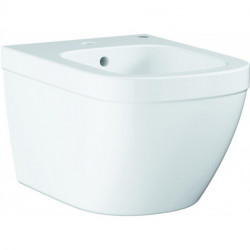 Bidet mural EURO KERAMIK 1 trou pour robinetterie, avec trop-plein blanc GROHE