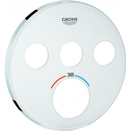Rosace Grohe 49036 pour SmartControl UP-THM rond avec 3 ASV moon white