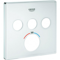 Rosace Grohe 49043 pour SmartControl UP-THM carré avec 3 ASV moon white
