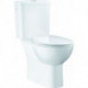 Ensemble de toilettes au sol à fond creux Grohe BAU KERAMIK avec rebord de chasse d'eau du lave-vaisselle. 3/6 l blanc alpin