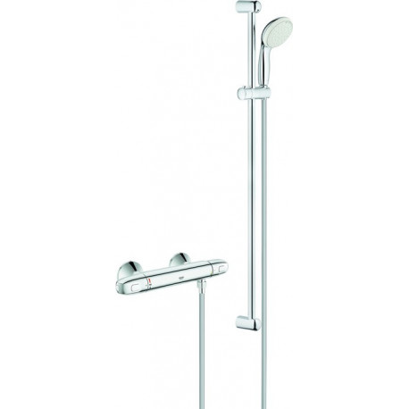 Mitigeur thermostatique de douche GROHTHERM 1000 DN 15, avec set de douche chromé GROHE