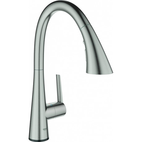 Pommeau de douche 3 jets extractible acier ZedraTouch GROHE