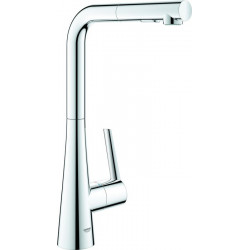 Mitigeur d'évier Zedra 32553 L-sortie extensible Douche de rinçage chromé
