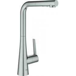 Mitigeur d'évier Zedra 32553 L-sortie Douche de rinçage acier